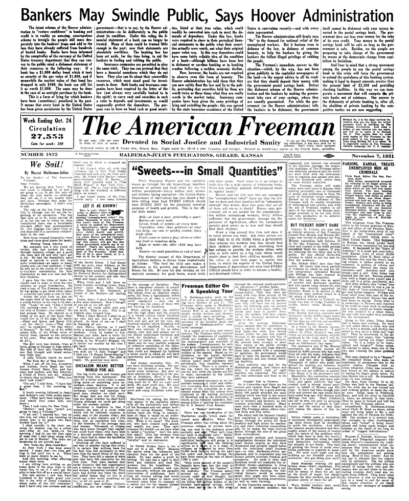 The American Freeman, Number 1875, Nov. 7, 1931